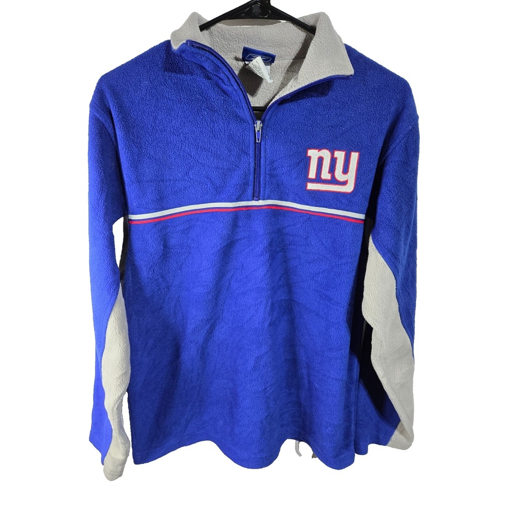 New York Giants Sweatshirt Boys Size Large Blue 1/4 Zip Reebok NFL Football